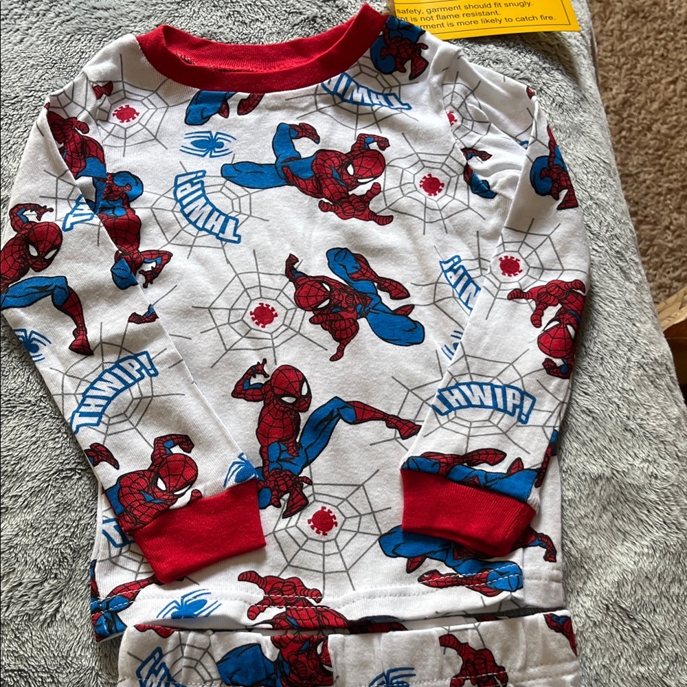 Marvel Spider-Man Kids Pajama Set - Red, Blue, and White